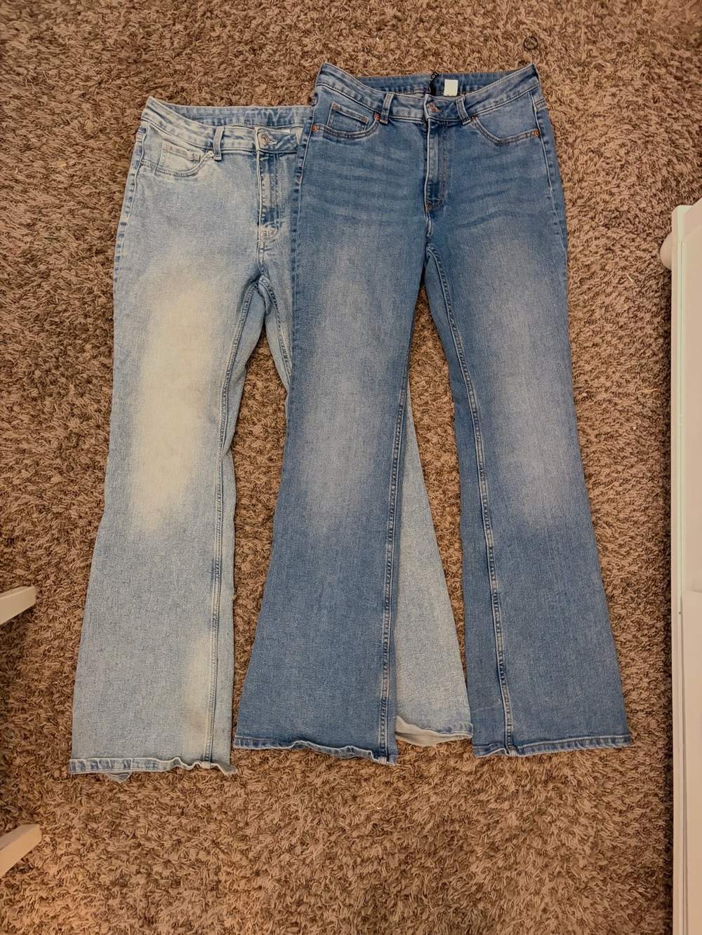 H&M Two-Tone Bootcut Jeans - Light & Medium Blue